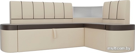 Угловой диван Mebelico Тефида 107536 (левый, коричневый/бежевый)