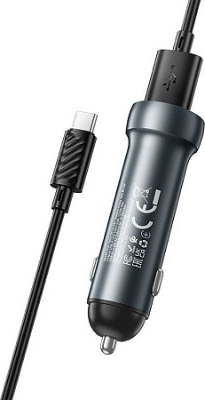 Автомобильное зарядное Hoco Z54 USB Type-C (металлик)