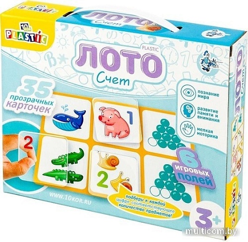 Развивающая игра Десятое королевство 10KOR Plastic Лото Счет 04005