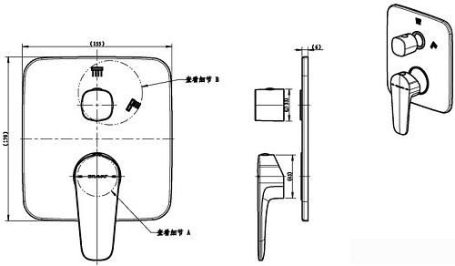 Смеситель без скрытого механизма Bravat Source PB8173218BW-2-ENG