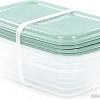 Набор контейнеров Полесье №40 1.6л с крышками 73782 (4 шт, прозрачный/бледно-оливковый)