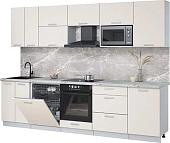 Готовая кухня Интерлиния Мила Лайт 2.9-ПМ2 (персидский жемчуг/персидский жемчуг/серый каспий)