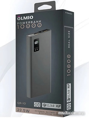 Внешний аккумулятор Olmio QR-10 10000mAh (серый)