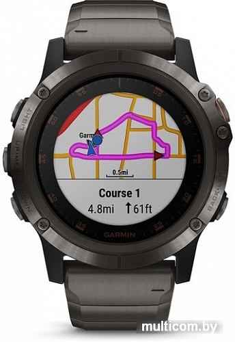 Умные часы Garmin Fenix 5X Plus Sapphire (титановый серый/титановый)