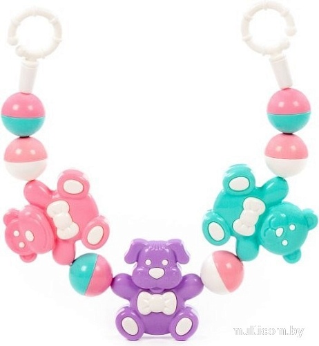 Погремушка Полесье Забавные зверята 24453 (розовый/сиреневый/бирюзовый)