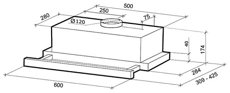 Встраиваемая вытяжка Shindo Maya 60 1M PB B/BG
