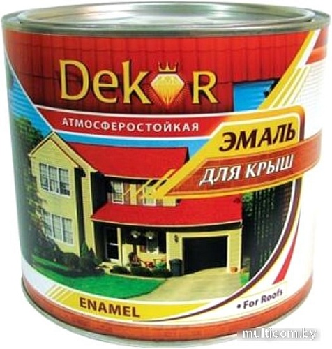 Эмаль Dekor для крыш (вишневый, 1.9 кг)