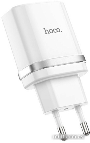 Сетевое зарядное Hoco C12Q Smart (белый)