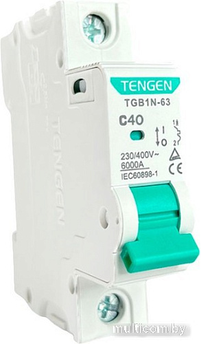 Выключатель автоматический Tengen TGB1N-63 1P 40A C 6kA 1M TGB1N-63-1-40C