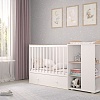 Кроватка-трансформер Polini Kids Ameli 800, с комодом (белый/дуб пастельный)