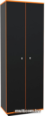 Шкаф распашной МДК Black 2-х створчатый BL-СК2О 490x800x1980 (черный/кромка оранжевая)
