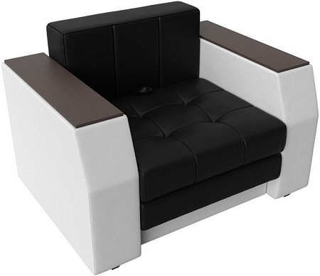 Кресло-кровать Лига диванов Атлантида 113883 (экокожа, черный/белый)