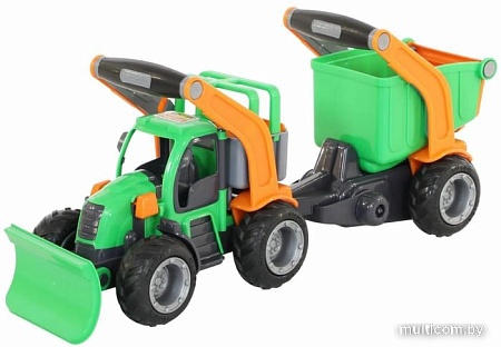 Полесье ГрипТрак Трактор снегоуборочный с полуприцепом 37381