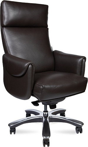 Офисное кресло Norden Ritz A 2108 brown leather (кожа коричневый/алюминиевая крестовина)