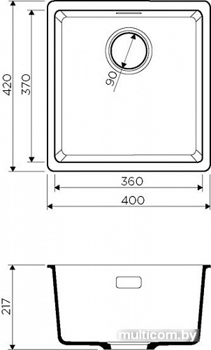 Кухонная мойка Omoikiri Kata 40-U DC