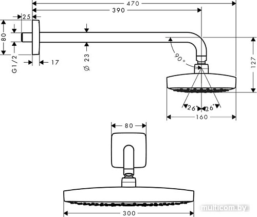 Верхний душ Hansgrohe Raindance Select E 300 [27385000]