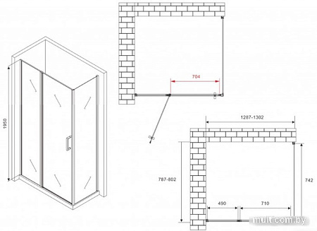 Душевой уголок Abber Sonnenstrand AG04130S-S80