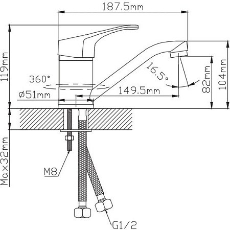 Смеситель Diadonna D-D45-294