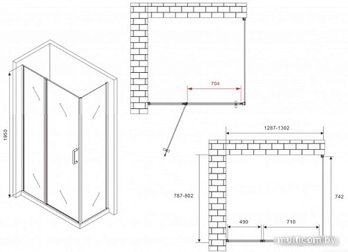 Душевой уголок Abber Sonnenstrand AG04130S-S80