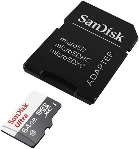 Карта памяти SanDisk Ultra SDSQUNR-064G-GN3MA microSDXC 64GB (с адаптером)