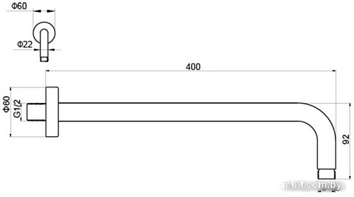 Держатель верхнего душа Aquatek AQ2176CR