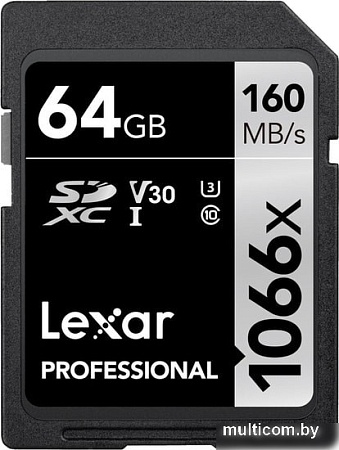 Карта памяти Lexar Professional 1066x SDXC LSD1066064G-BNNNG 64GB