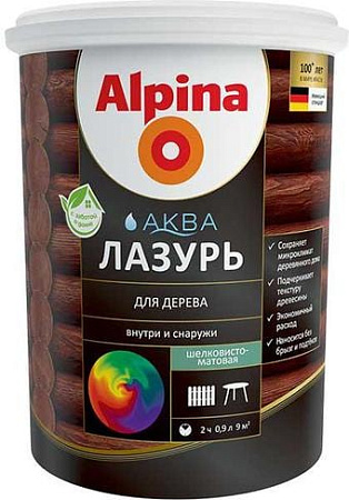 Лазурь Alpina Аква 0.9 л (махагон)