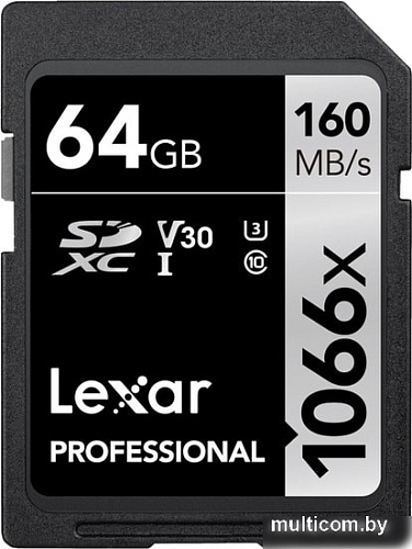 Карта памяти Lexar Professional 1066x SDXC LSD1066064G-BNNNG 64GB