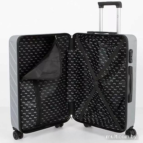 Чемодан-спиннер Mr.Bag 338-9101/5-24SLV (серебристый)