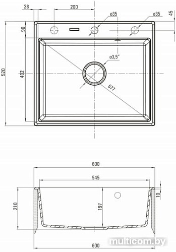 Кухонная мойка Deante Andante ZQN 2103 (графитовый)