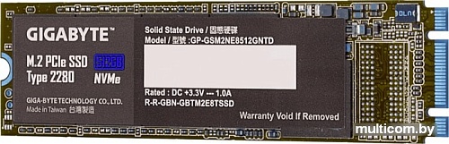 SSD Gigabyte M.2 PCIe SSD 512GB GP-GSM2NE8512GNTD