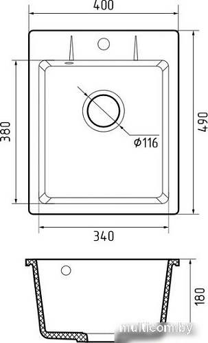 Кухонная мойка GranFest QUARZ GF-UR-240 (черный)