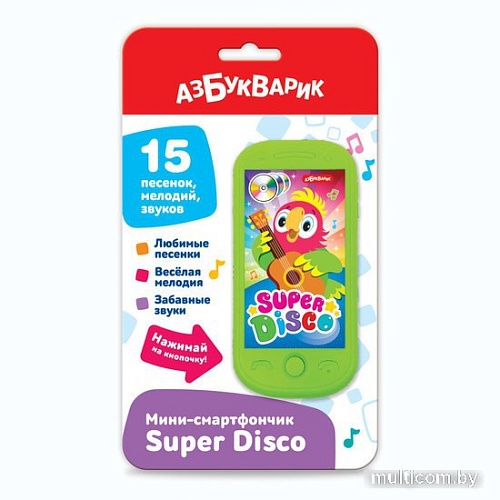 Интерактивный планшет Азбукварик Мини-смартфончик Super Disco 3042