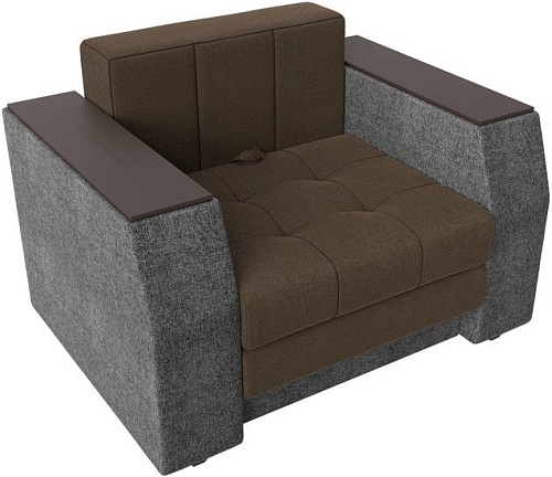 Кресло-кровать Лига диванов Атлантида 113879 (рогожка, коричневый/серый)