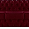 Диван Brioli Честерфилд трехместный (микровелюр, В48 вишневый)