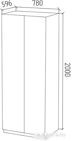 Шкаф распашной МДК ШК1 для одежды 2-х дверный 780x596x2000 (интра)