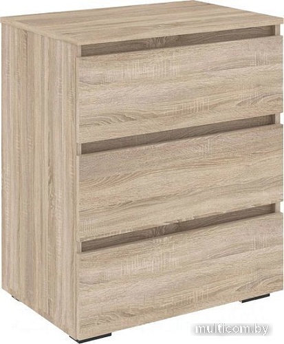 Комод Кортекс-мебель Бари 60 3ш (дуб сонома/дуб сонома/дуб сонома)