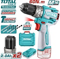 Ударная дрель-шуруповерт Total TIDLI16682 (с 2-мя АКБ, кейс)