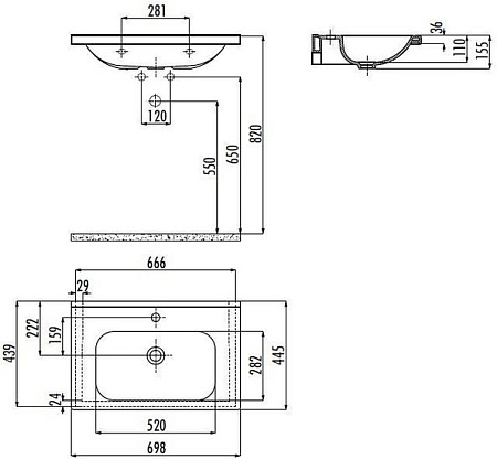 Умывальник Creavit Ideal 69.8 ID070-00CB00E-0000