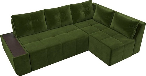 Угловой диван Mebelico Амадэус 109692 (правый, микровельвет, зеленый)