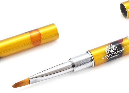 Кисть для маникюра Global Fashion для полигеля (Polygel) тигровая