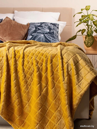 Плед Casa Conforte Aspen 100x150 6155367 (желтый)