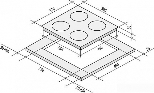 Варочная панель Fornelli PVA 60 Brillare (черный)