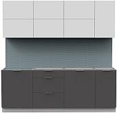 Готовая кухня Интермебель Микс Топ-37 2.2м без столешницы (белый премиум/графит серый)