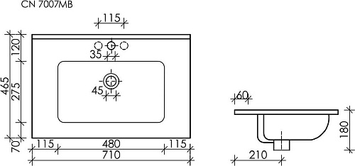 Умывальник Ceramica Nova Element CN7007MB