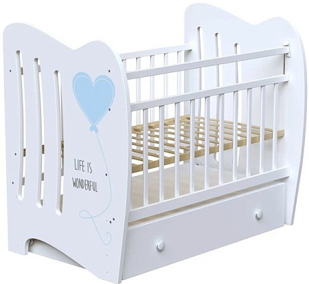 Классическая детская кроватка VDK Wonderful маятник с ящиком (белый)