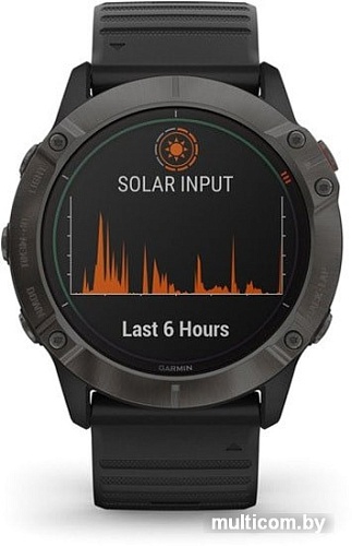Умные часы Garmin Fenix 6X Pro Solar (титановый серый DLC/черный)