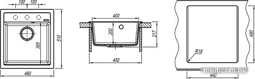 Кухонная мойка Florentina Липси 460 (серый шелк)