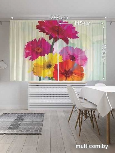 Комплект штор JoyArty Цветочная картина маслом 1.45x1.8 м (2 шт)