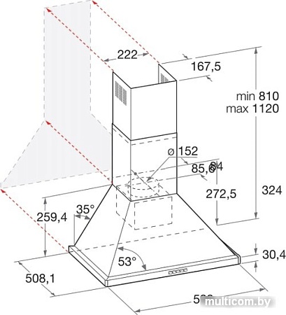 Кухонная вытяжка Hotpoint-Ariston HHPN 6.5F LM AN